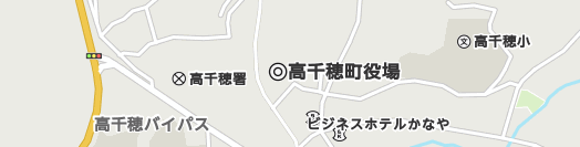 西臼杵郡高千穂町周辺の地図