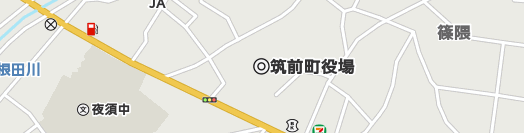 朝倉郡筑前町周辺の地図