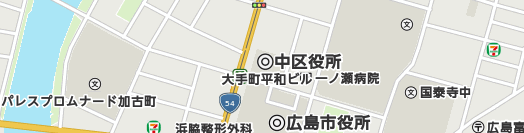 広島市中区周辺の地図