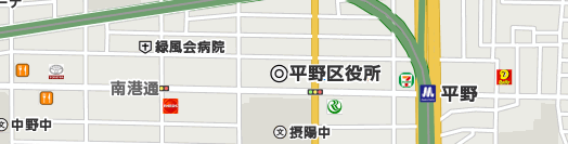 大阪市平野区周辺の地図