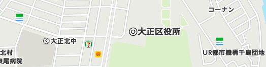 大阪市大正区周辺の地図
