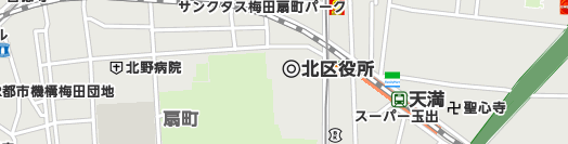 大阪市北区周辺の地図