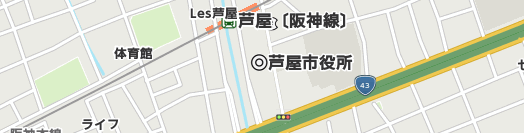 芦屋市周辺の地図