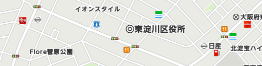 大阪市東淀川区周辺の地図
