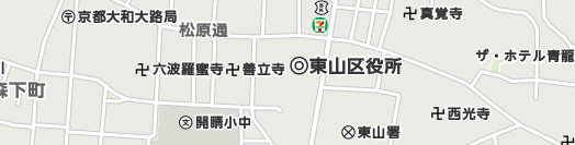 京都市東山区周辺の地図