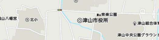津山市周辺の地図