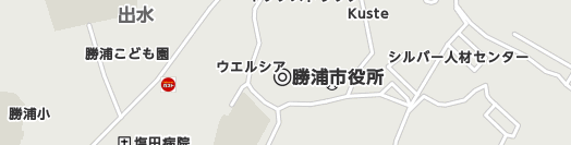 勝浦市周辺の地図