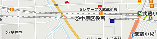 川崎市中原区周辺の地図