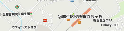 川崎市麻生区周辺の地図