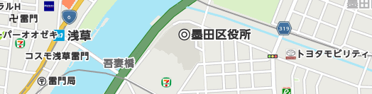 墨田区周辺の地図