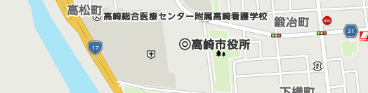 高崎市周辺の地図