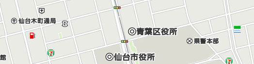 仙台市青葉区周辺の地図