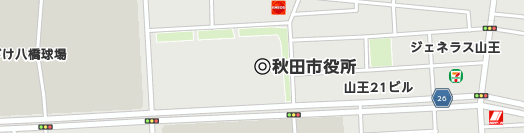 秋田市周辺の地図
