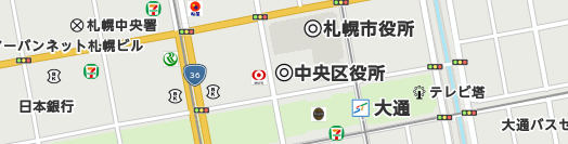 札幌市中央区周辺の地図
