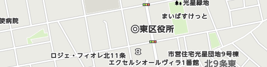 札幌市東区周辺の地図
